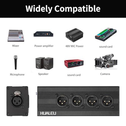 3Pin XLR 1 Female to 4 Male Splitter,4Way XLR Single Input to Four Output Parallel Connection Adapter,One Input to 4 Output Audio DMX Adapter - color: XLR 1 F TO 4M Adapter