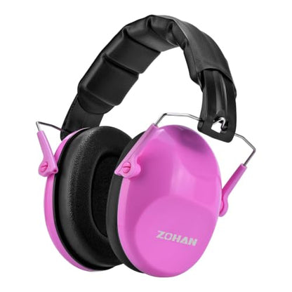 ZOHAN 032 Kids Noise Cancelling Headphones - 25dB NRR Kids Ear Protection, Hearing Protection Safety Ear Muffs for School Monster Truck Fireworks Traveling Studying Concerts Autism - Hot Pink - color: Hot Pink