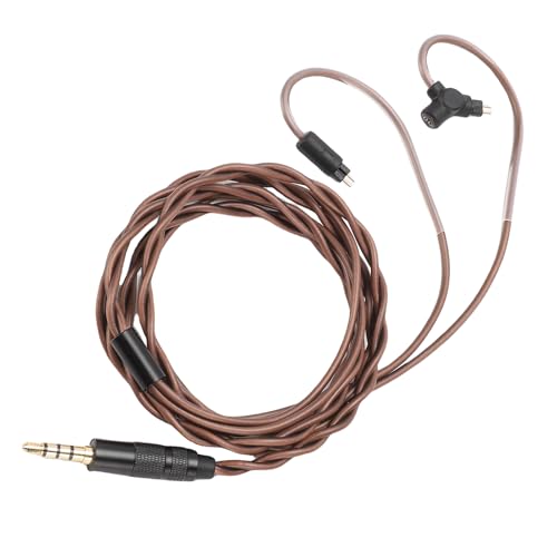 Zopsc Replacement Earphone Cable, 2 Pin 0.78mm Plug Gold Plated Earbuds Wire for IEM Earphones with Detachable Microphone for Music, Gaming