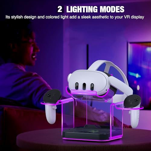 Kickdot Charging Dock for VR 3S/3/2 Headset with LED Indicator, VR 3 Headset Accessories Incl. Fast Charging Station, VR 3S Charger Adapter, 4x1100mAh Rechargeable Batteries