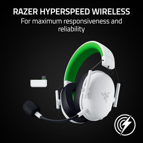 Razer BlackShark V3 X HyperSpeed Wireless Xbox Gaming Headset, White | 50mm Drivers, Cardioid Mic, 2.4 GHz, Bluetooth, Works with PC, Mac, PS5, Nintendo Switch, Smartphone, 70 Hr Battery - color: White, style: Xbox