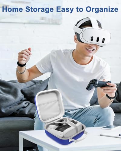 Hard Carrying Case for Meta Quest 3S/ Quest 3/ Steam Frame/ Vision Pro Blue - color: Blue