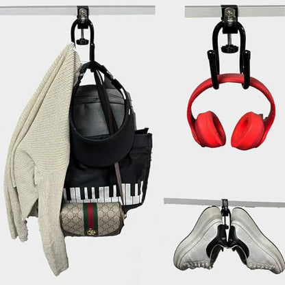 AUXPhome 2/PK Portable Desk Mount Hanger, Strong Table Hanger Hooks for Backpack, Hard hat, Cords,Bags,Mug,Towels, Shoes, Toys, Umbrella, Cap,Headphone,Purse,Handbag,etc for Table Desk, Under Counter
