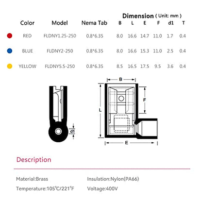 HKS 100 PCS Flag Spade Terminals 90 Degree Female - Blue 16-14 AWG - Nylon Quick Disconnect Wire Connector - Right Angle - Crimp Insulated - color: 100PCS Blue