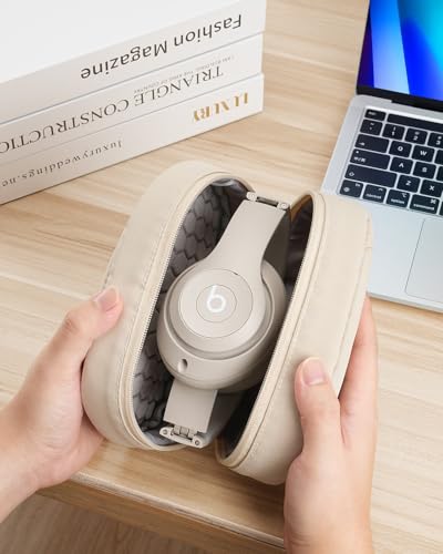 Soft Case for Beats Studio Pro/Sony WH-1000XM4/ Sony WH-XB910N/ Beats Studio3 Headphone, Soft Shell Travel Protective Carrying Cover Storage Bag - color: Sandstone
