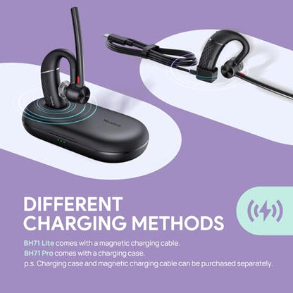 Yealink Bluetooth Headset BH71 Noise Cancelling Wireless Earpiece for Phone | Yealink BH71 Pro Wireless Headphone for Call,Single Ear Office Headset with Mic Bluetooth Earbuds with USB Dongle for PC Work - style: BH71 Pro USB-C to A