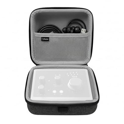 Musiin Audio Interface Case Compatible with Sonicake QME-20,Audient iD4 MK2 | NI komplete Audio1/2,features soft lining, mesh pocket for cables, comfy handle ideal for studio, rehearsal, and travel.