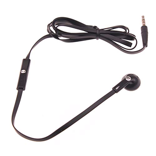 Mono Headset Compatible with Samsung Galaxy A25 5G/A15 5G Phones - Wired Earphone Single Earbud 3.5mm Headphone Flat Black