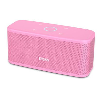 DOSS SoundBox Plus Portable Bluetooth Speaker with 16W Stereo Sound-Pink | Rich bass, 20H Playtime, Wireless Stereo Pairing, Hands-free Calls, Bluetooth 5.0, For Home, Office, Dorm, Camping, Backyard - color: Pink