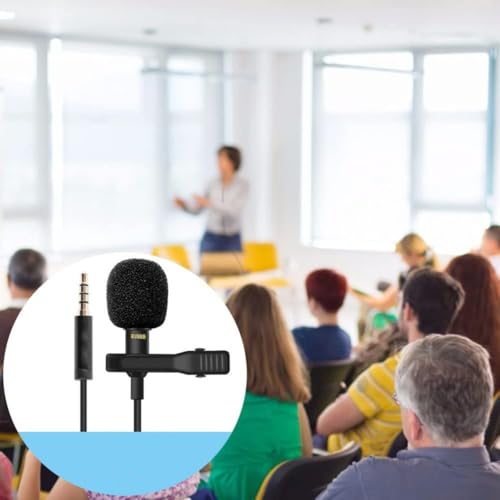 Holibanna Mini Lavalier Microphone 3.5mm Clip-on Omnidirectional Mic for Smartphones and Cameras with Hands-Free Recording and Easy to Carry Design, for Interviews and Webcasts