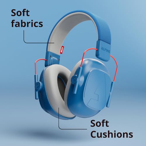 Alpine Muffy Kids Ear Muffs for Kids Ear Protection | 3-16 Years | Autism Sensory Products | 22dB Sound Reduction | Kids Noise Cancelling Ear Muffs | Noise Reduction Headphones for Kids - color: Blue