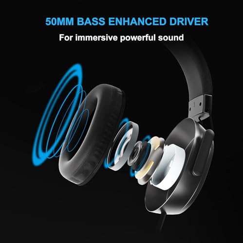 FOXXRAY BA-68 Gaming Headset for PC, PS4, PS5, Xbox, Lightweight Over-Ear Headphone with mic, 50MM Dynamic Drivers, 3.5mm Audio Jack, Soft Memory Foam Cushion, Removable Microphone