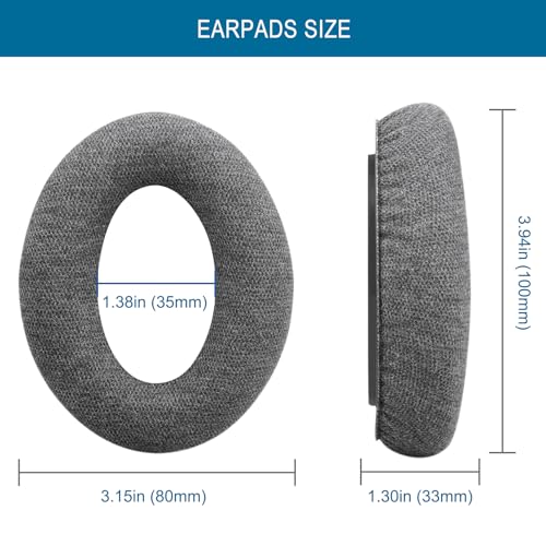 GEVO Earpads for Sennheiser HD650/HD600/HD660S/HD545/HD525/HD535 Headphones, Velour Ear Pads Cushions Replacement for Massdrop X HD6XX/HD58X and HD580/HD565 Jubilee Headset (Velour Gray) - color: Velour Gray