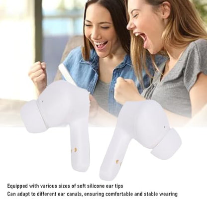 Yunseity Wireless Gaming Earbuds, 20ms Low Latency Game Earphones with Noise Canceling Mic, 2.4GHz & Bluetooth 5.3 Dual Mode, Comfortable in Ear Earphones for PC Laptop Phone (White) - color: White
