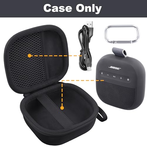 Aenllosi Case for Bose SoundLink Micro 2nd Gen Speaker, Black | EVA case construction, Water-resistant design, Dust-resistant design, Protective case only - color: Black-, style: Hard Case for Bose SoundLink Micro 2nd Gen