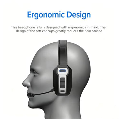 Gold Single Ear Bluetooth Headset, Lightweight Comfort Business Earpiece with Noise Canceling Mic, Hands-Free Mono Headphone for Office, Driving, Conference Calls - color: Gold