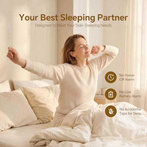 Xmenha Mini Invisible Sleep Ear Buds Earbuds Sleeping Headphones for Side Sleepers, Comfortable Smallest Sleeping Earbuds Small Ear Bud No Low Battery Reminder, Ultra-Low Volume, Anti-Touch Protection - color: Black