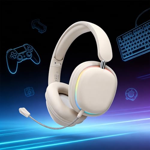 Active Noise Cancellation Bluetooth Headset On Ear Painless Wear Foldable Rotatable Design Lightweight Dual Device Connectivity Detachable Gaming Mic-SY-T3 White - color: Headset SY-T3 White