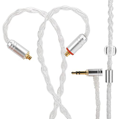 MMCX Earphone Cable Replacement Oxygen Free Copper Silver Plated Wire Balanced Sound for SE215 SE535 SE846 UE900 Headphones 3.5mm Audio Interface 1.2m Length (Transparent 3.5 three-dimensional) - color: Transparent 3.5 three-dimensional