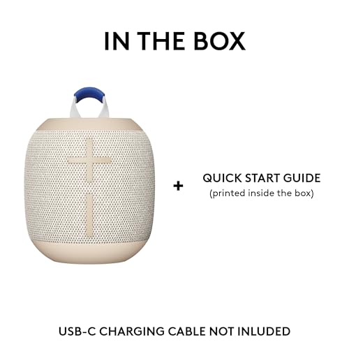 Ultimate Ears WONDERBOOM 4 Portable Waterproof Speaker - Sand | Balanced 360-degree sound and bass, dustproof, floating speaker, 131ft (40m) range - color: Sand