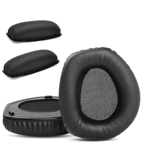 RS165 RS175 Replacement Ear Pads for Sennheiser HDR165 HDR175 Headset | Headband with Upgrade Protein Leather Earpads Ear Cushion Accessories-Black