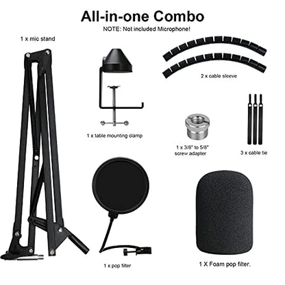 Rode Podmic Stand with Microphone Windscreen and Dual Layered Mic Pop Filter for Rode PodMic Podcasting Microphone by YOUSHARES