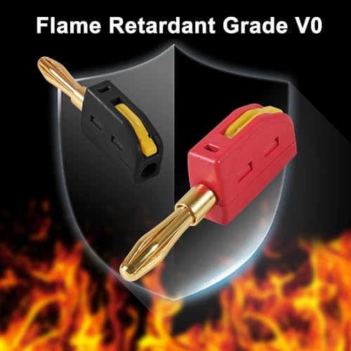 10Pcs 4mm Banana Plug Quick Connect Speaker Wire Connectors 32A 250V, Insulated Banana Sockets for Home Theater Audio -Red Black - color: 10pcs Red/Black