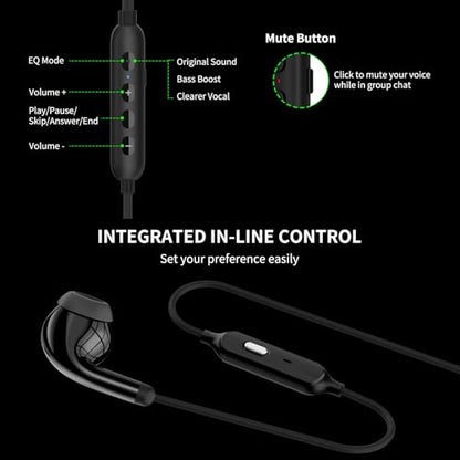 APETOO USB Earbuds Computer Headphones with 2 EQs -Bass Boost & Clear Vocal | Wired Earphones Mic & Volume Control, Mute Button, HiFi Stereo, 7.5ft Long Cord USB-A Ear Buds for Dell HP Surface PC Office