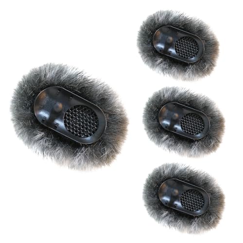 4 Packs Microphone Windscreen Compatible with DJI MIC 2/ OSMO POCKET 3, Microphone Furry Wind Muff (Not for DJI Mic 1) -Grey - color: gray-4 pcs