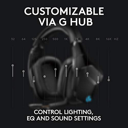 Logitech G935 LIGHTSYNC RGB Wireless Gaming Headset - Black/Blue | DTS:X, LIGHTSYNC RGB lighting