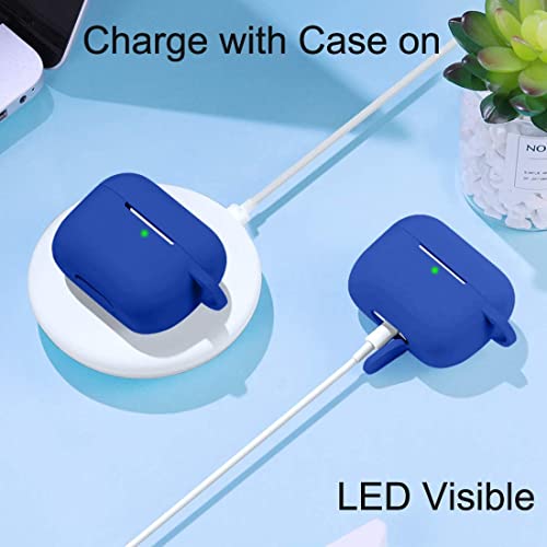 Lerobo for AirPod Pro Case, Soft Silicone Cover with Keychain, Glaze Blue | Drop Protection, Scratch & Dust Resistant, Wireless Charging, Compatible with Apple AirPods Pro 2/1 Case Cover for Women Men - color: Glaze Blue