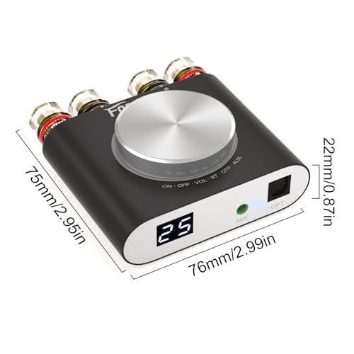 Facmogu M6 200W Mini Bluetooth 5.0 Audio Power Amplifier, 100Wx2 Dual Channel HiFi Stereo Mini Speaker AMP w/Optical/AUX/BT Input, Home Audio Wireless Amplifier Receiver with 24V Power Supply - Black - color: Black, size: 100W+100W