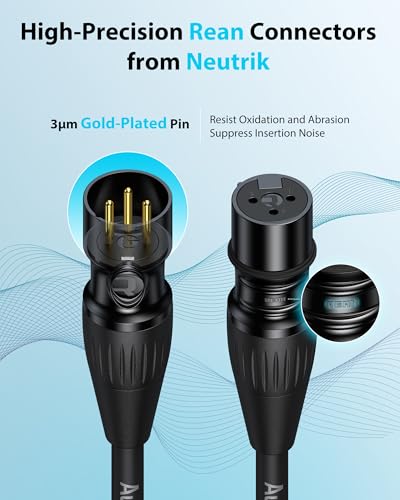 AA AUDIO ACCESSORY XLR Male to 1/4 Cable with XLR Cable 6ft Bundle, Rean Connectors from Neutrik, Kevlar-Reinforced Nylon Braided TRS to XLR Cable, Balanced Quarter Inch to XLR Male Cable, OFC - size: 6ft, style: XLR Male to 1/4 & XLR Cable