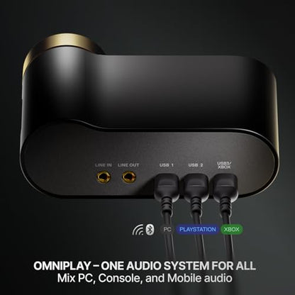 SteelSeries Arctis Nova Elite - Hi-Res Wireless Gaming Headset — 96kHz/24bit — Carbon Fiber Speakers — ANC — AI Noise Rejection — App — 2.4GHz + BT — Multi-Source Mix — OmniPlay PC+PlayStation+Xbox - color: Sage & Gold