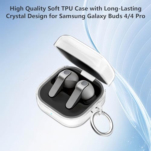 for Samsung Galaxy Buds 4 Case/Galaxy Buds 4 Pro Case Clear,Flexible TPU Clear Cover for Samsung Galaxy Buds 4/4 Pro,Premium Skin with Keychain&Cleaning Pen,Samsung Earbuds Accessories-Clear - color: Clear