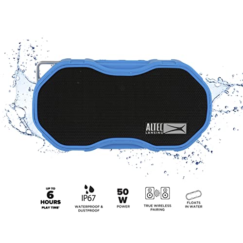 Altec Lansing - Portable Bluetooth Speaker, Waterproof IP67 - color: Blue