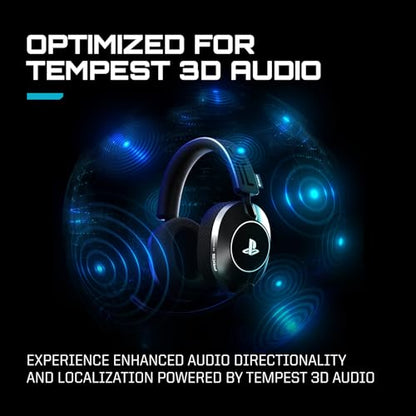 RIG R5 Spear PRO HS Wired Gaming Headset Officially Licensed PlayStation | PS5, PS4, PC - 40mm Graphene Drivers, Tempest 3D Audio, Flip-to-Mute Mic, Memory Foam Cushions - Universal 3.5mm -Black - color: Black