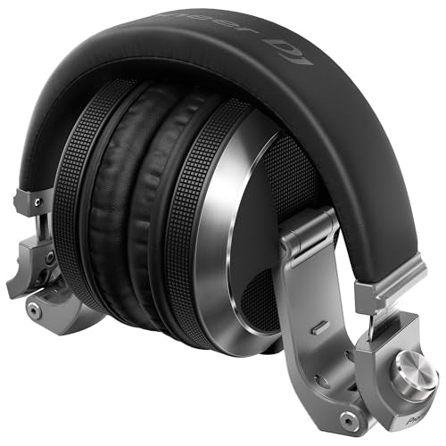 Pioneer DJ HDJ-X7 Professional Over-Ear DJ Headphones - Silver Bundle with Case, Stand, and Austin Bazaar Polishing Cloth - color: HDJ-X7, style: Silver