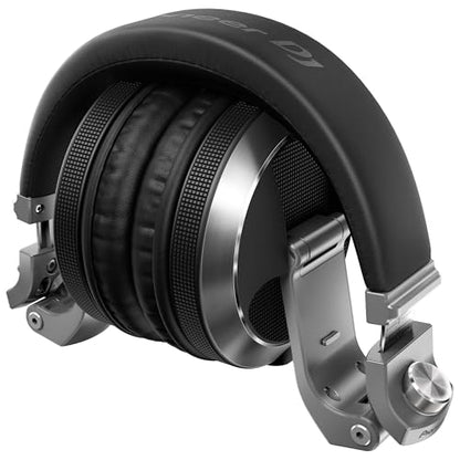 Pioneer DJ HDJ-X7 Professional Over-Ear DJ Headphones - Silver Bundle with Case, Stand, and Austin Bazaar Polishing Cloth - color: HDJ-X7, style: Silver
