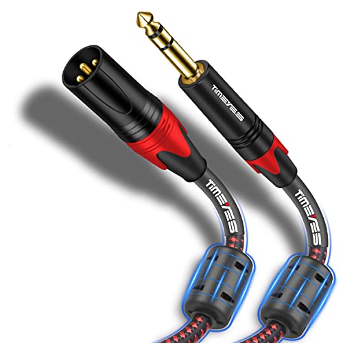 XLR to 6.35 Jack Cable, 1M 1/4" TRS to XLR Male Balanced Mic Cable, Male XLR to 1/4 Inch 6.5mm Male Audio Cord, TRS 6.35mm to XLR Male Balanced Microphone Cable Quarter Inch to XLR Plug 3FT - size: 1M/3FT