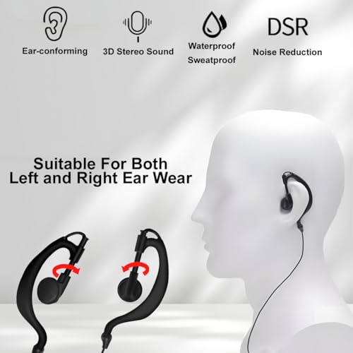 G-Type Walkie Talkie Earpiece with Earhook and MIC, 2-Pin Headset, Pack of 1 - size: Pack 1