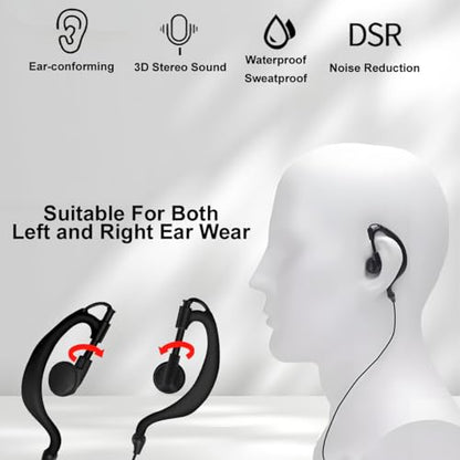 G-Type Walkie Talkie Earpiece with Earhook and MIC, 2-Pin Headset, Pack of 1 - size: Pack 1