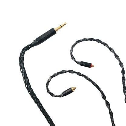 HiFi in Ear Earphone Replacement Cable 8 Core Silver Plated Copper Upgrade Earphone Cable for Shure SE215 SE535 TIN Audio T2 Pro T3(Black, MMCX 3.5MM) - size: MMCX 3.5MM