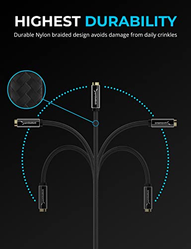 SABRENT USB-C to 3.5mm Audio Jack Active Adapter, 20in (CB-UC35) | Dual-function 3.5mm audio jack (headphone + mic); active adapter; 20-inch cable