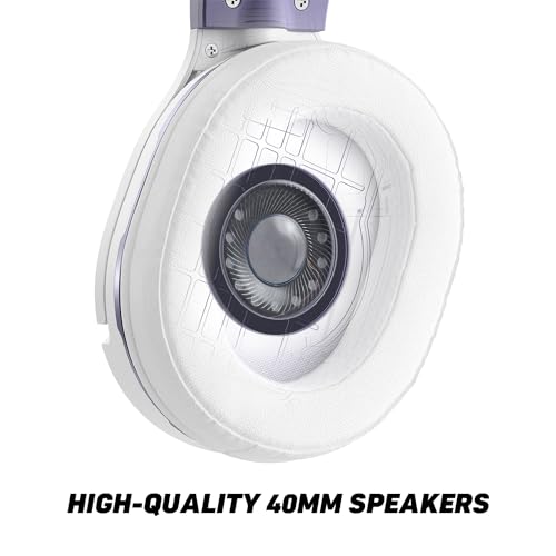 Turtle Beach Recon Spark Wired Multiplatform Gaming Headset, Xbox, PS5, PC | Xbox Series X|S, Xbox One, PlayStation, PS4, PC Splitter, Flip-to-Mute Mic, 40mm Speakers, Memory Foam Cushions, White Purple