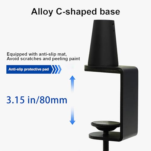 HUIOP Microphone Boom Arm Low Profile Adjustable Stick Microphone Arm Stand with Desk Mount Clamp Screw Adapter Cable Management Metal Mic Boom Arm for Podcast Streaming Gaming Studio