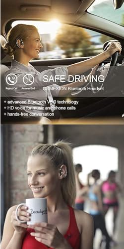 Bluetooth Headset V5.0 Wireless Bluetooth Earpiece with Noise Canceling Mic for Cell Phone Ultralight Business Earphone for Driving/Trucker/Office Earbus for Android/iPhone/Smartphone-Blue - color: Blue