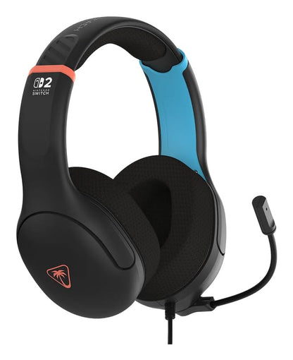 Turtle Beach Airlite Fit Wired Gaming Headset for Nintendo Switch 2, Lite | Works with Nintendo Switch OLED, Flip-to-Mute Mic, Comfortable Ear Cushions, 40mm Speakers, Lightweight, Charcoal Blue & Red - color: Charcoal Red/Blue