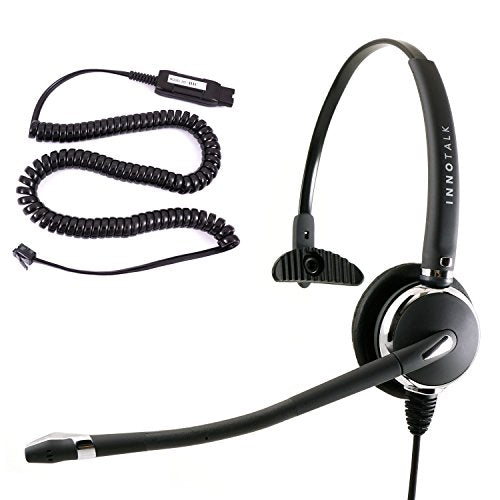 INNOTALK Phone Headset Compatible with Avaya Merlin Magic 4406D+ 4412D+, 4424D+, 4424LD+ Noise Cancel Phone Headset - Luxury Monaural Headset + HIC Headset Cord - size: Pro Monaural