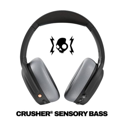 Skullcandy Crusher ANC 2 Noise Cancelling Wireless Headphones - Asphalt | Multi-Sensory Crusher Bass, Over-Ear Fit, Bluetooth, 60 Hours Battery, Working Out, Gym, Travel, Studying, Music, Gaming - color: Black/Asphalt